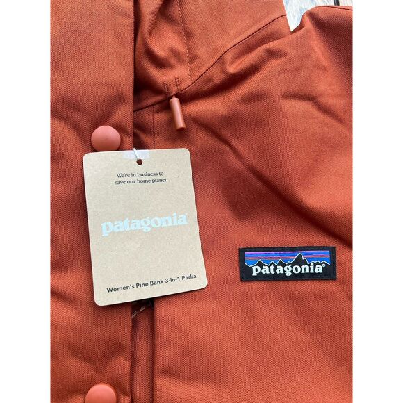 Patagonia Women's Pine Bank 3-in-1 Parka Burnished Red NWT Medium - Picture 3 of 12